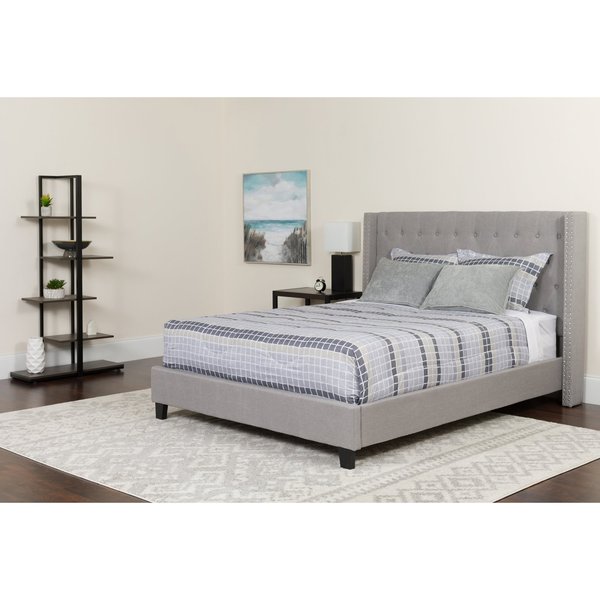 Flash Furniture Queen Platform Bed Set, Gray HG-BMF-43-GG